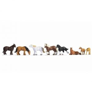 Figurines [HO] : "Chevaux de trait" - NOCH 15762