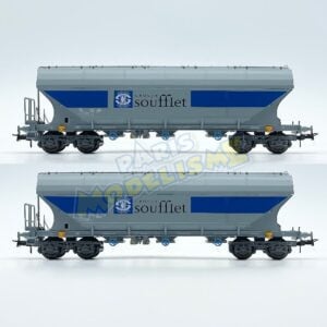 [HO] : Set de 2 wagons céréaliers "Groupe Soufflet" à parois planes, SNCF, Ep. VI, [2/2] - B-MODELS 45.363