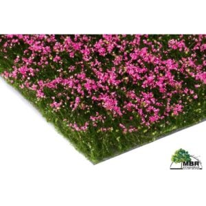 Végétation : Tapis de gazon fleuri 15mm "Fleurs roses" [7,5 x 15cm] - MBR 50-2003