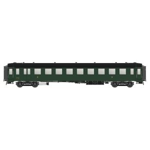 [HO] : Voiture B10myfi OCEM 36, vert 306 à châssis et toit noir, marquage 1956, SNCF, Ep. IIIc - MODELS WORLD 40954