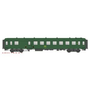 [HO] : Voiture B5Dd OCEM 37, vert 301 à châssis gris, marquage UIC, SNCF, Ep. IVa - MODELS WORLD 40961