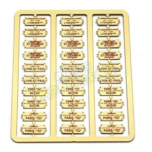[HO] : Plaques d'itinéraires pour voitures voyageurs, Lettres Rouges, Région Sud-Est [x 30] - REE XB042