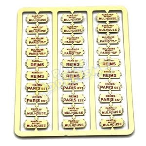 [HO] : Plaques d'itinéraires pour voitures voyageurs, Lettres Rouges, Région Est [x 30] - REE XB045