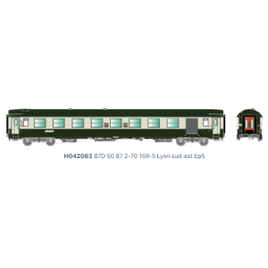 [HO] : Voiture UIC B7D (mixte 2nde / fourgon), logo nouille, Lyon, Ep. V, SNCF - R37 42063