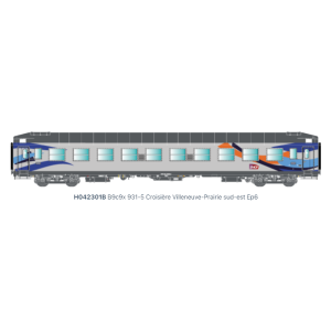 [HO] : Voiture Croisière B9c9x 931-5, logo casquette, sigle Villeneuve-Prairie (sud-est), Ep. V-VI, SNCF - R37 42301B