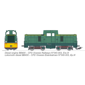 [HOm] : Locotracteur diesel BB400 N°040-003 CFD du Vivarais, DCC Sound - REE VM022S