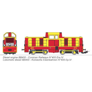 [HOm] : Locotracteur diesel BB400 N°405 CFC Chemin de Fer de Corse, Couleur d'origine, DCC Sound - REE VM025S