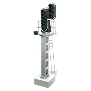Signalisation [HO] : Signal principal avec 10 LEDs (double jaune/rouge/blanc/vert/rouge/jaune/blanc + double jaune) de la SNCF - MAFEN 913216