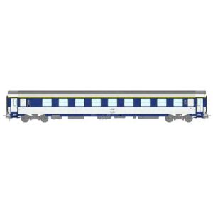 [HO] : Voiture Corail VU Couchettes (B10c10x) bleu TEN et blanc avec logo encadré, Ep. IV, SNCF - REE JM031