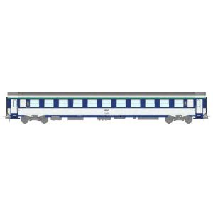 [HO] : Voiture Corail VU Couchettes (B10c10x) bleu TEN et blanc avec logo encadré, Ep. IV, SNCF - REE JM032