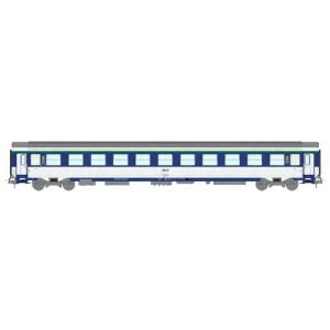 [HO] : Voiture Corail VU Couchettes (B10c10x) bleu TEN et blanc avec logo encadré, Ep. IV-V, SNCF - REE JM036