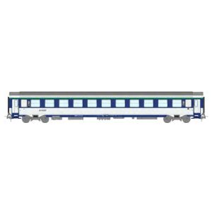 [HO] : Voiture Corail VU Couchettes (B10c10x) bleu TEN et blanc avec logo nouille, Ep. IV-V, SNCF - REE JM040