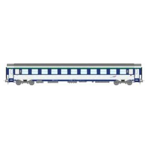 [HO] : Voiture Corail VU Couchettes (B10c10x) bleu TEN et blanc avec logo casquette, Ep. V-VI, SNCF - REE JM043