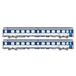 [HO] : Set de 2 voitures "Ambulance SO" bleu TEN et blanc, logo casquette, Ep. V-VI, SNCF - REE JM051