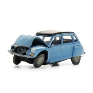 Véhicule [HO] : Citroën Dyane bleu, accidentée - ARTITEC 387.701