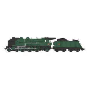 3 RAILS [HO] : Locomotive à vapeur 4-231 G 246, ACFI, tender 30m³, machine et tender verts à filets rouges, Ep. III, SNCF, AC Sound - REE MB210SAC
