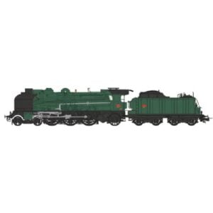 3 RAILS [HO] : Locomotive à vapeur 5-231 G 206, ACFI, tender 30m³, machine et tender verts à filets rouges, Ep. III, SNCF, AC Sound - REE MB213SAC