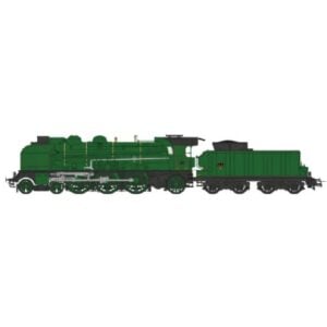 3 RAILS [HO] : Locomotive à vapeur 231 G 270, ACFI, tender 30m³, machine et tender verts PLM à filets rouges, Ep. II, PLM, AC Sound - REE MB218SAC