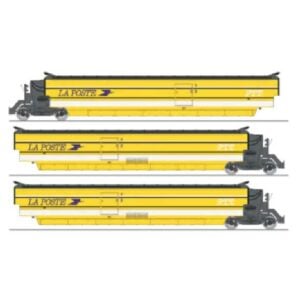 [HO] : Coffret de remorques TGV PSE "La Poste", 3 éléments (Remorques R2, R5, R6), Ep. IV-V - REE TGV012