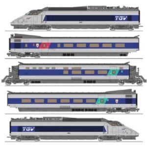 [HO] : Coffret TGV RENOV 1, rame n°91 livrée Atlantique (Motrices + Remorques R1, R8, R4), Ep. V-VI, DCC Sound - REE TGV014S