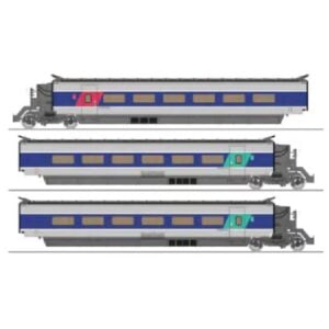 [HO] : Coffret de remorques TGV RENOV 1, Rame n°91 livrée Atlantique, 3 éléments (Remorques R2, R5, R6), Ep. V-VI - REE TGV015