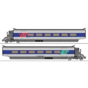 [HO] : Coffret de remorques TGV RENOV 1, Rame n°91 livrée Atlantique, 2 éléments (Remorques R3, R7), Ep. V-VI - REE TGV016