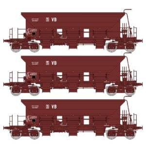 [HO] : Coffret de 3 wagons trémie à BALLAST T1 Uas, "VB", SNCF, Ep. III-IV - REE WB1014
