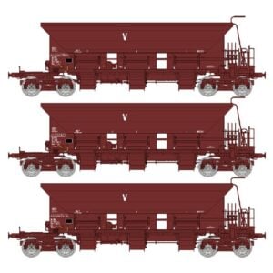 [HO] : Coffret de 3 wagons trémie à BALLAST T1 Uas, "V de l’équipement", SNCF, Ep. IV-V - REE WB1021