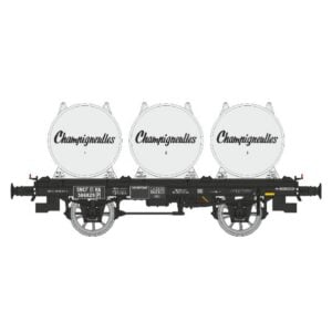 [HO] : Wagon plat + 3 containers citerne à bière « CHAMPIGNEULLES », SNCF, Ep. III - REE WB989