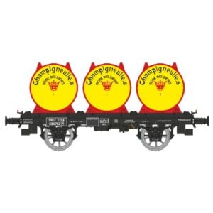 [HO] : Wagon plat + 3 containers citerne à bière « CHAMPIGNEULLES », SNCF, Ep. III - REE WB990